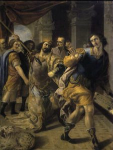 A Crisis for David: "Saul Threatening David" by José Leonardo, available on wikipedia